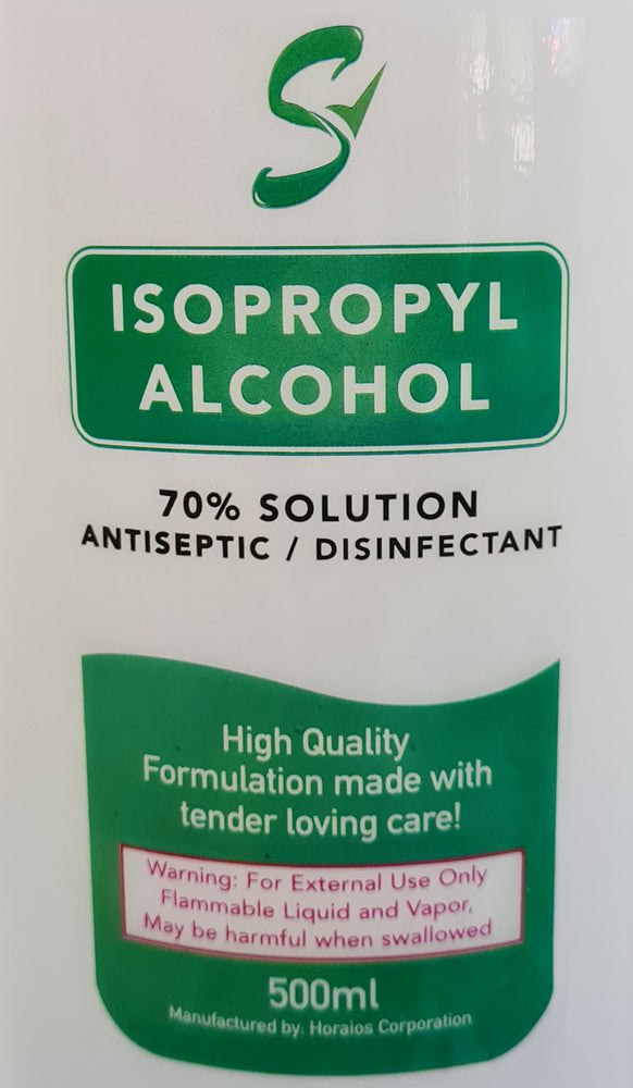 
                  
                    S 70% Isopropyl Alcohol 500ml - FDA Approved
                  
                
